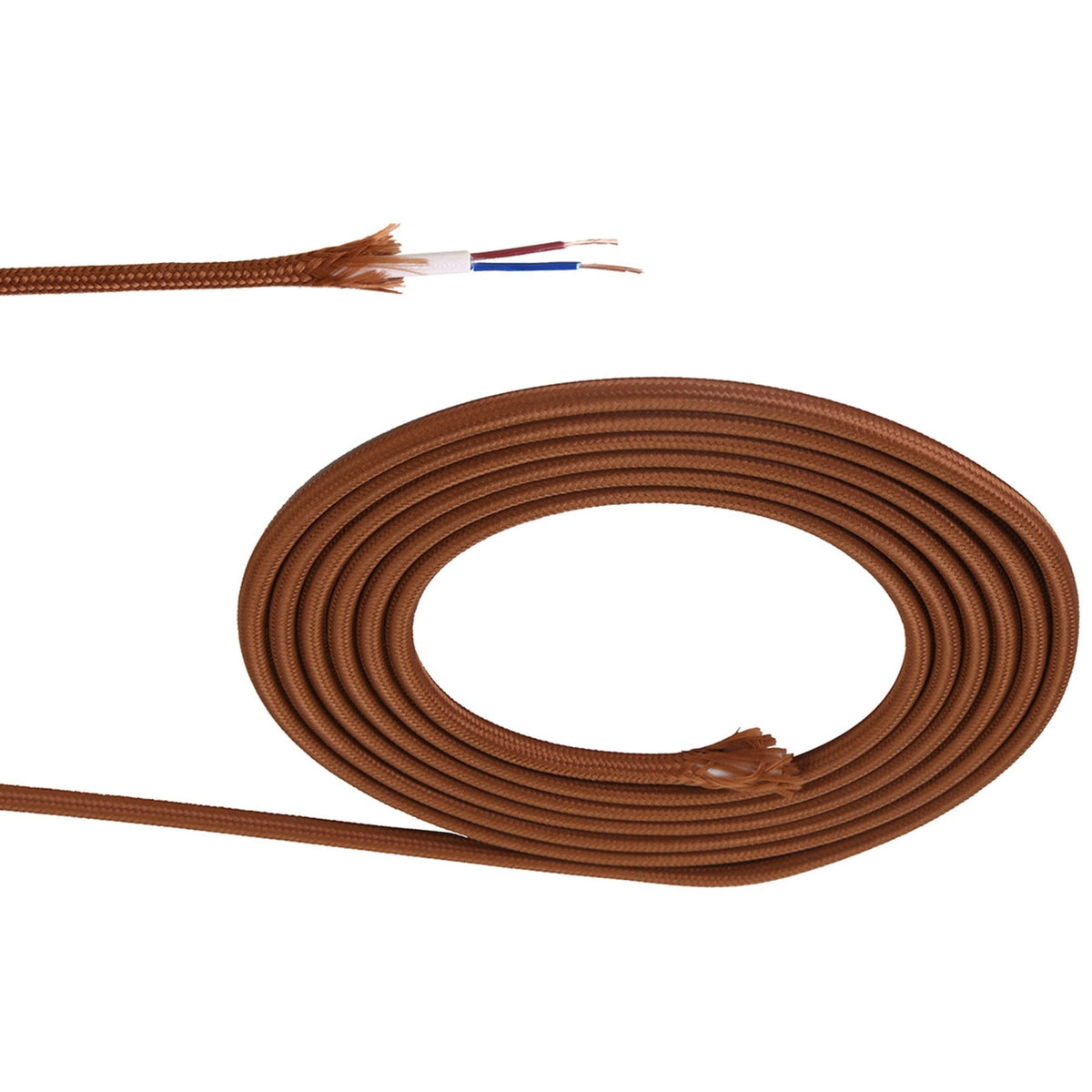 Abode Dark Brown Braided Cable 2 Core 0.75mm