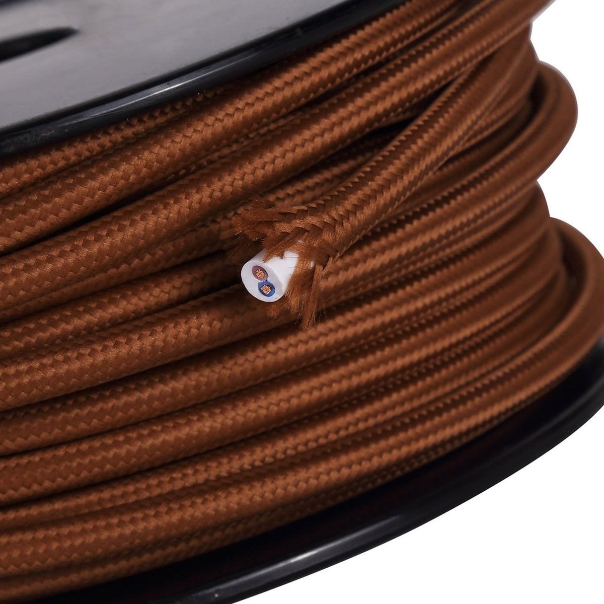 Abode Red Brown Braided Cable 2 Core 0.75mm