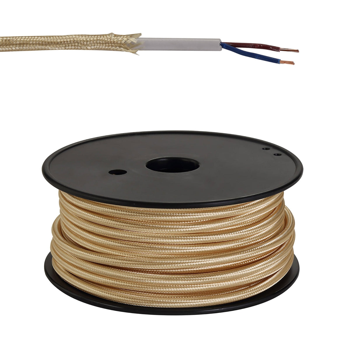 Abode Gold Braided Cable 2 Core 0.75mm