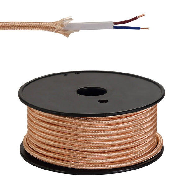 Abode Rose Gold Braided Cable 2 Core 0.75mm