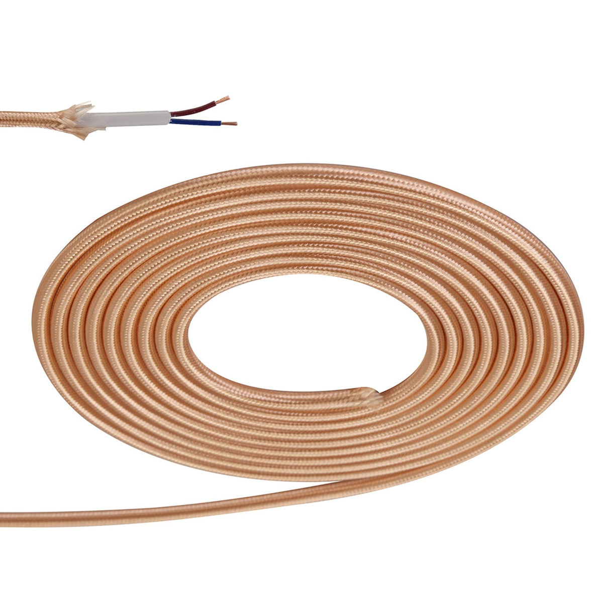 Abode Rose Gold Braided Cable 2 Core 0.75mm