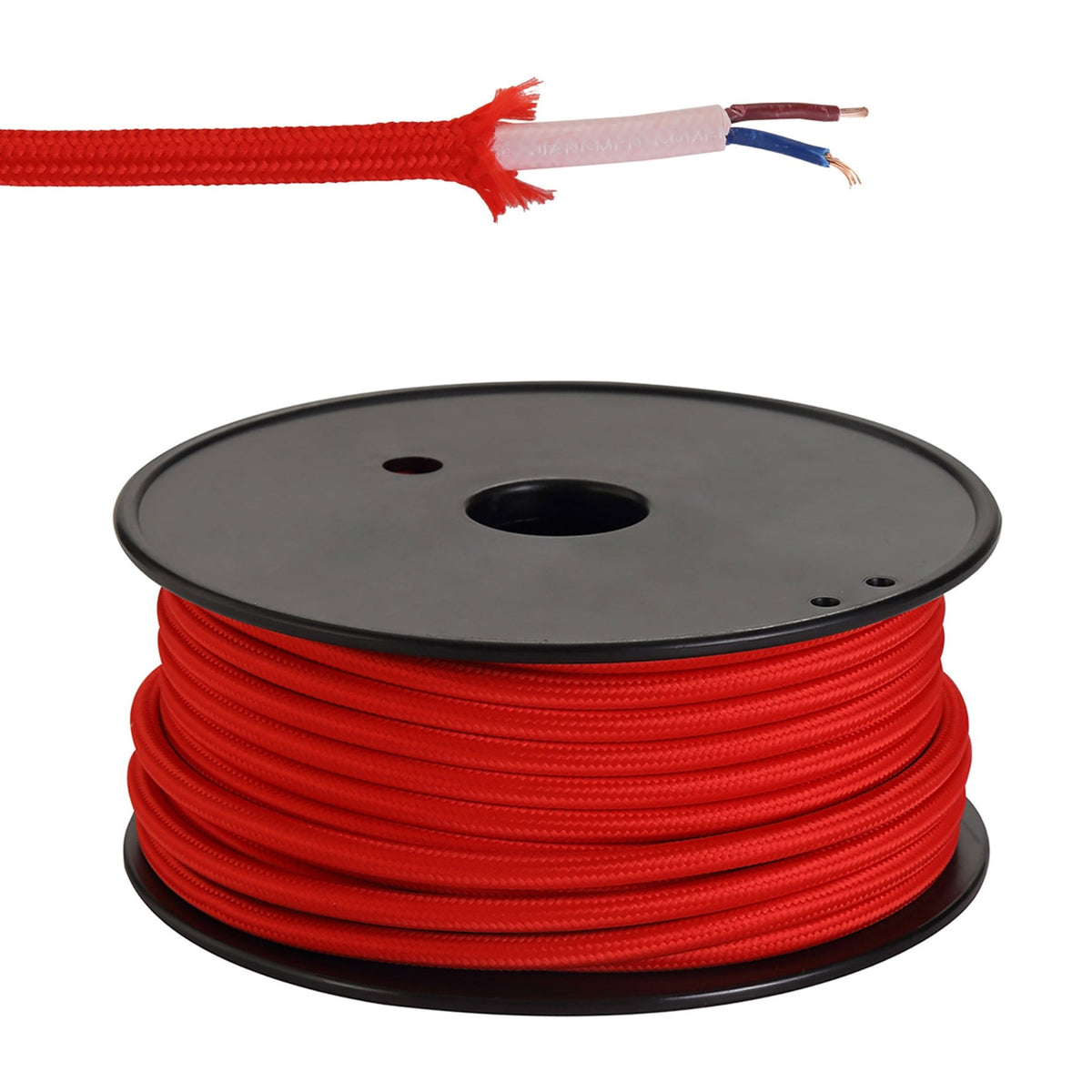 Abode Red Braided Cable 2 Core 0.75mm