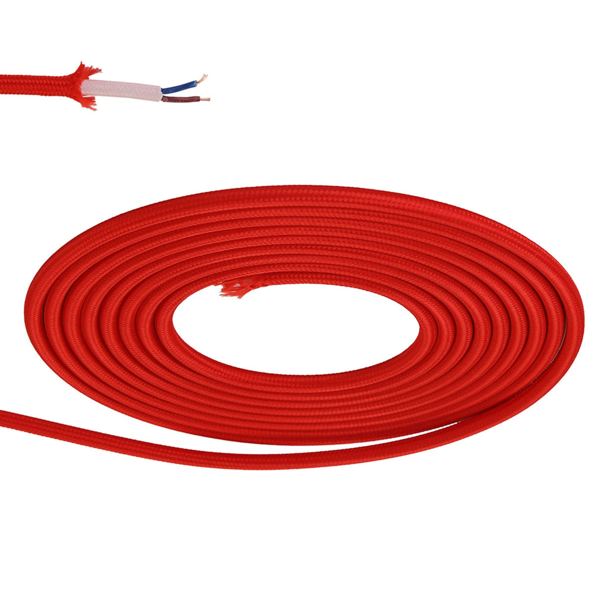 Abode Red Braided Cable 2 Core 0.75mm