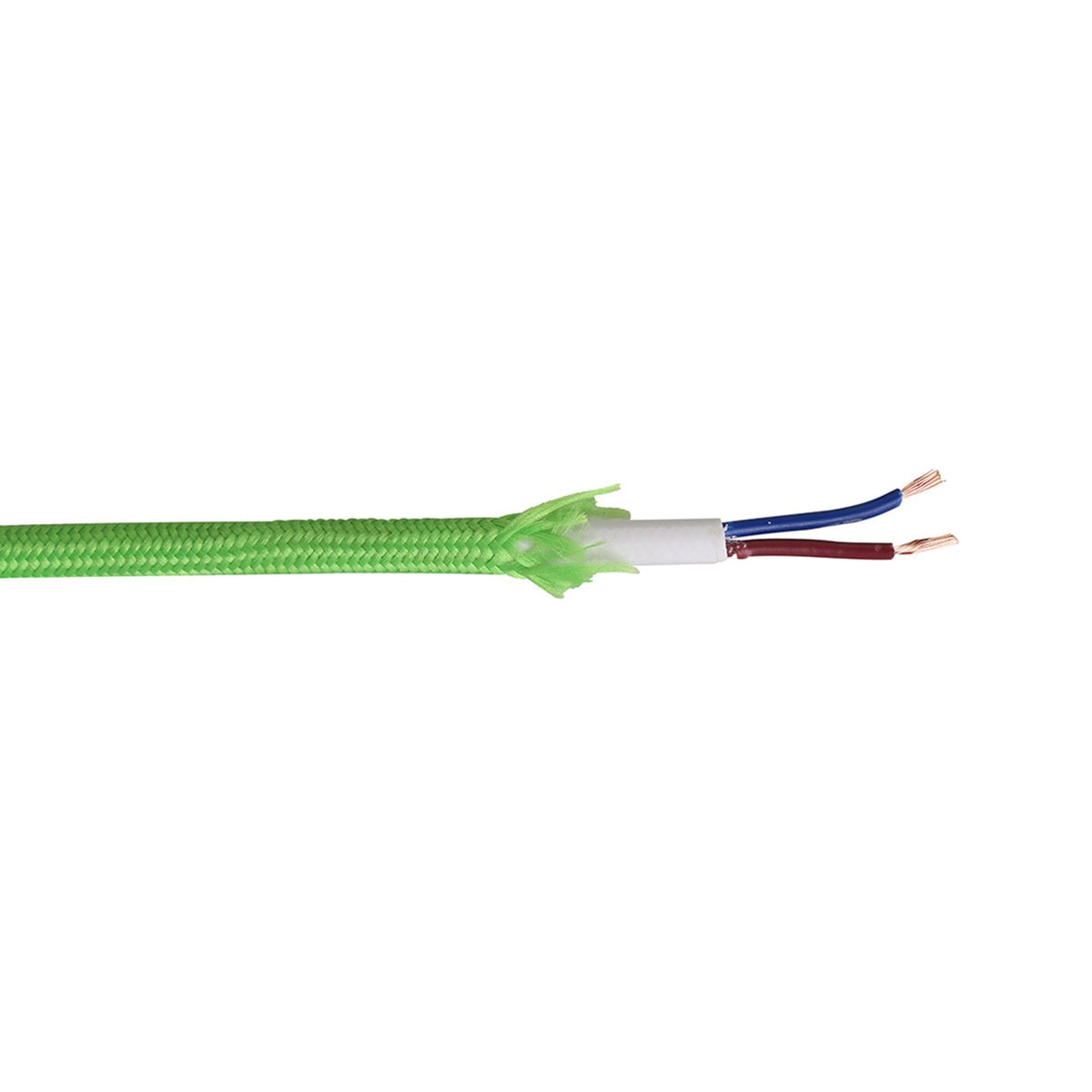 Abode Lime Green Braided Cable 2 Core 0.75mm
