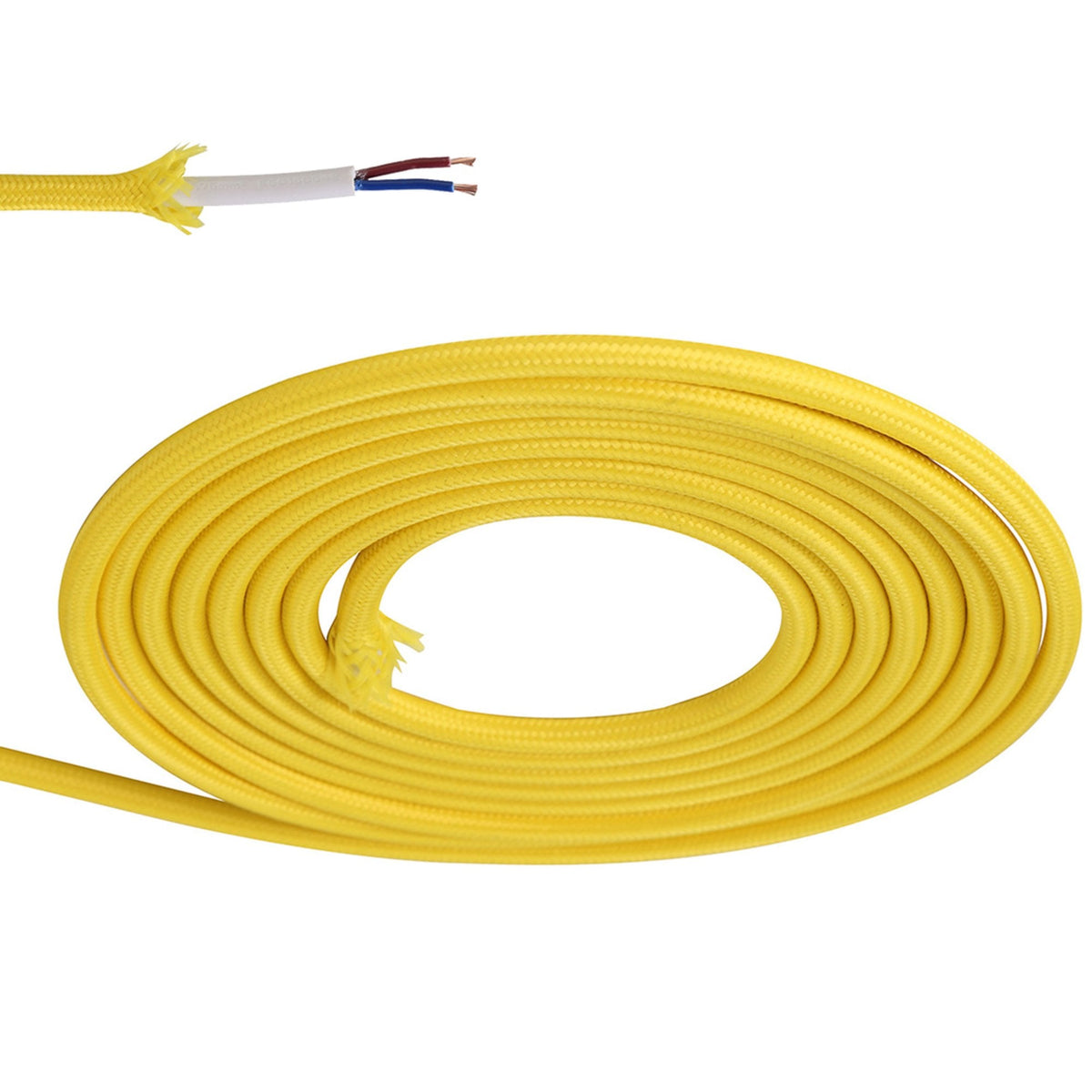 Abode Yellow Braided Cable 2 Core 0.75mm