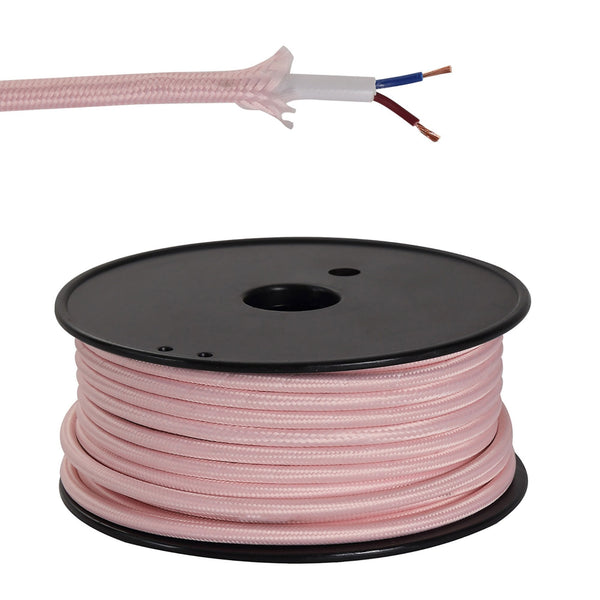 Abode Pink Braided Cable 2 Core 0.75mm