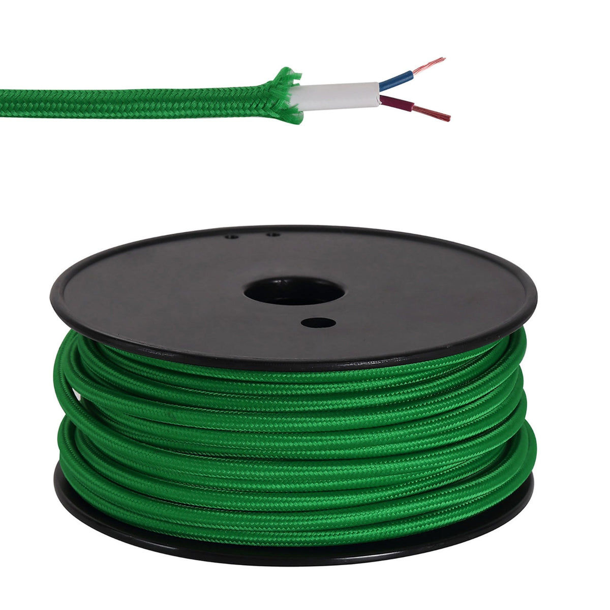 Abode Bottle Green Braided Cable 2 Core 0.75mm