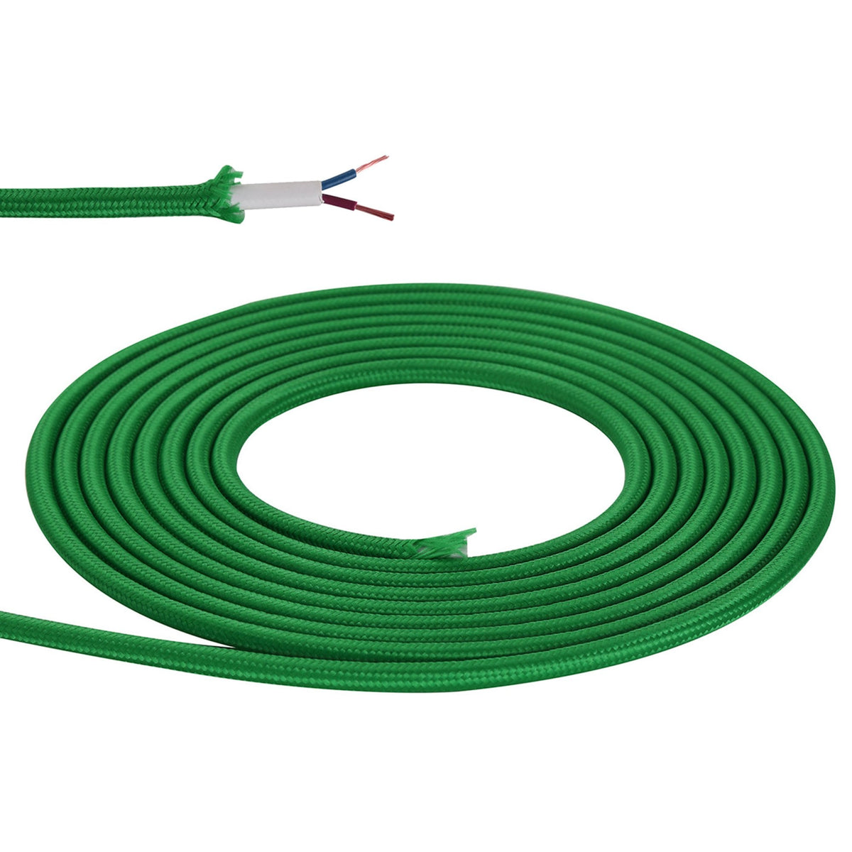 Abode Bottle Green Braided Cable 2 Core 0.75mm
