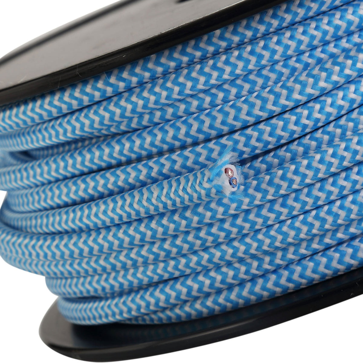 Abode Blue & White Wave Stripes Braided Cable 2 Core 0.75mm