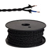 Abode Twisted Black Braided Cable 2 Core 0.75mm