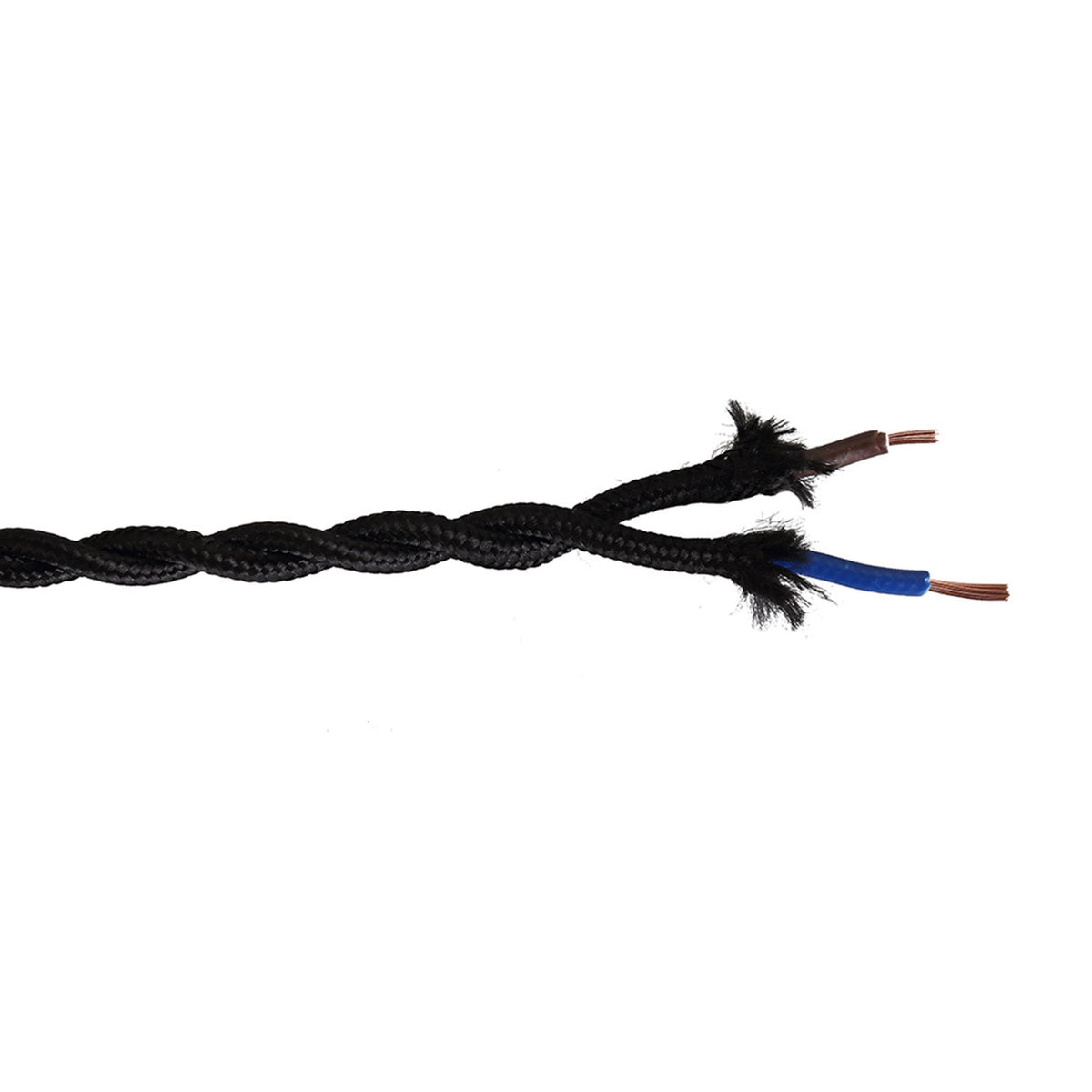 Abode Twisted Black Braided Cable 2 Core 0.75mm