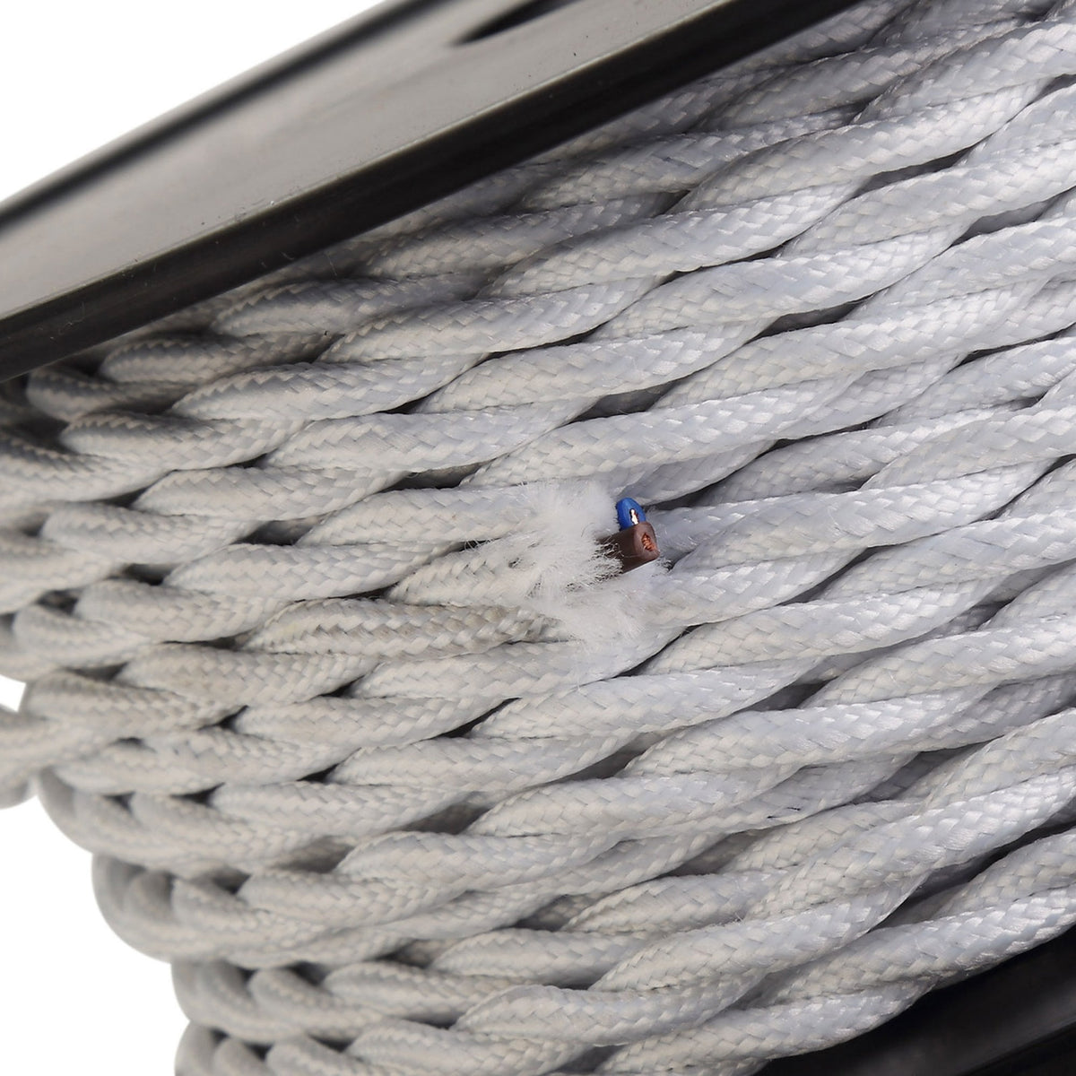 Abode Twisted White Braided Cable 2 Core 0.75mm