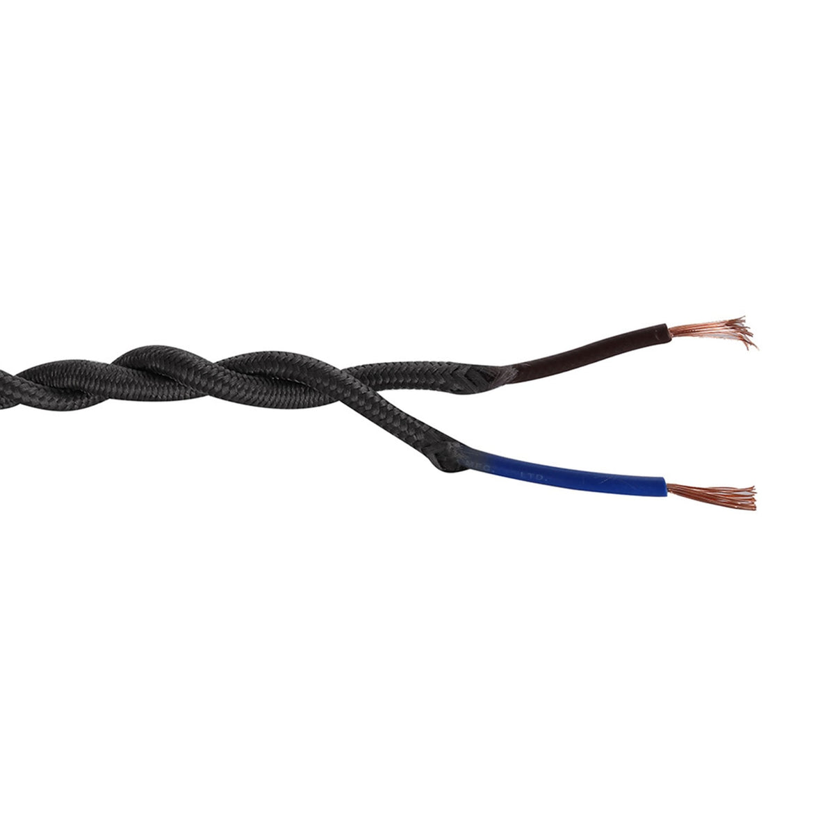 Abode Twisted Grey Braided Cable 2 Core 0.75mm