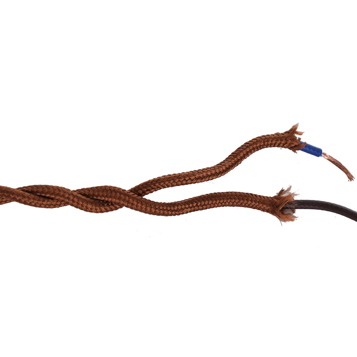 Abode Twisted Dark Brown Braided Cable 2 Core 0.75mm