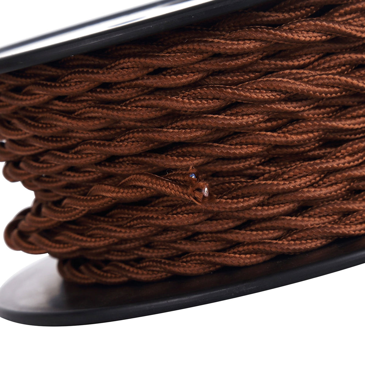 Abode Twisted Dark Brown Braided Cable 2 Core 0.75mm