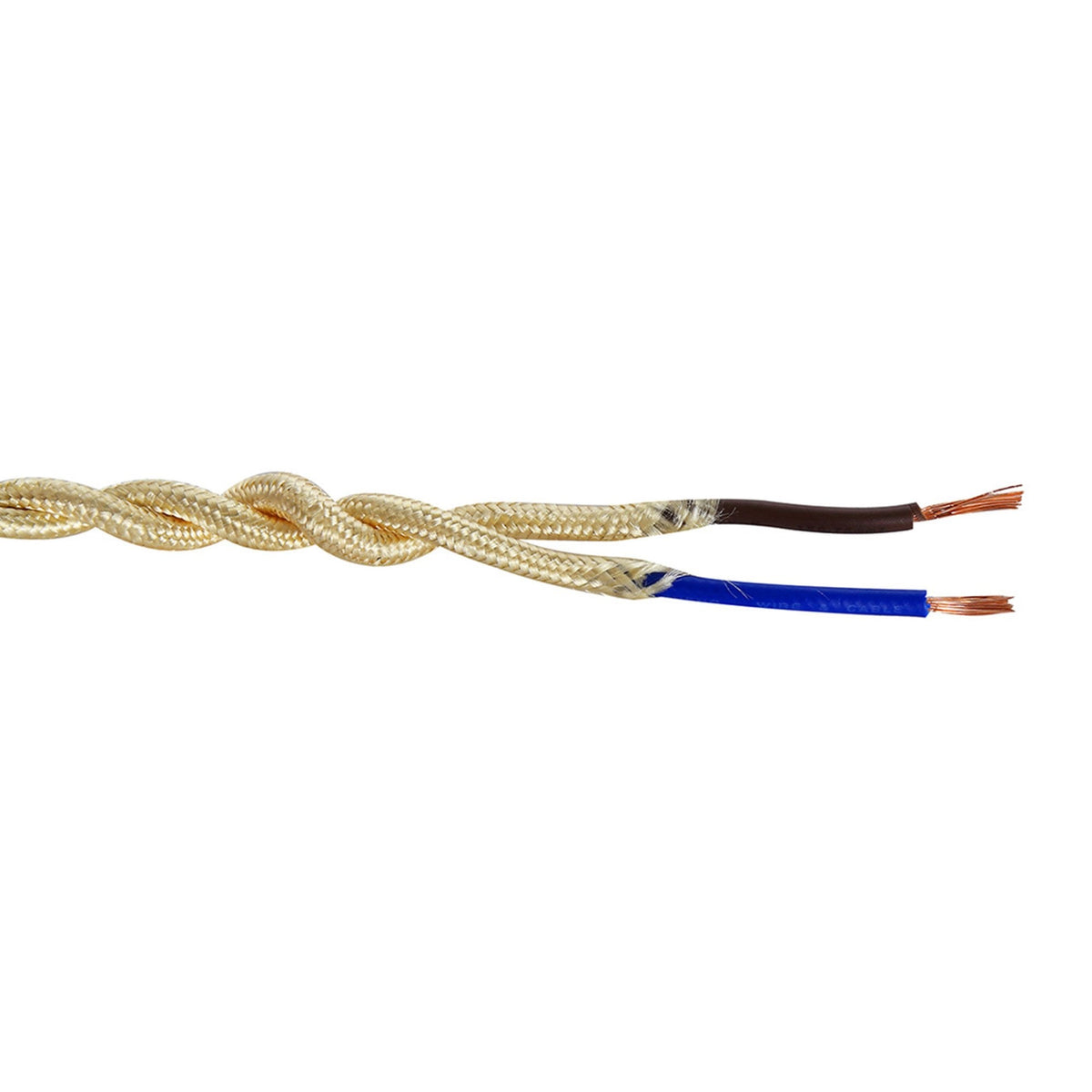 Abode Twisted Pale Gold Braided Cable 2 Core 0.75mm