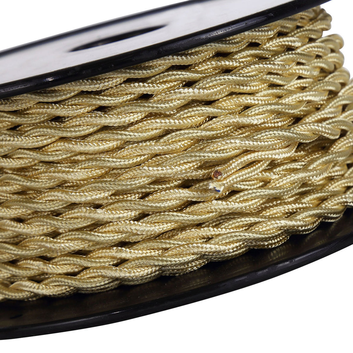 Abode Twisted Pale Gold Braided Cable 2 Core 0.75mm