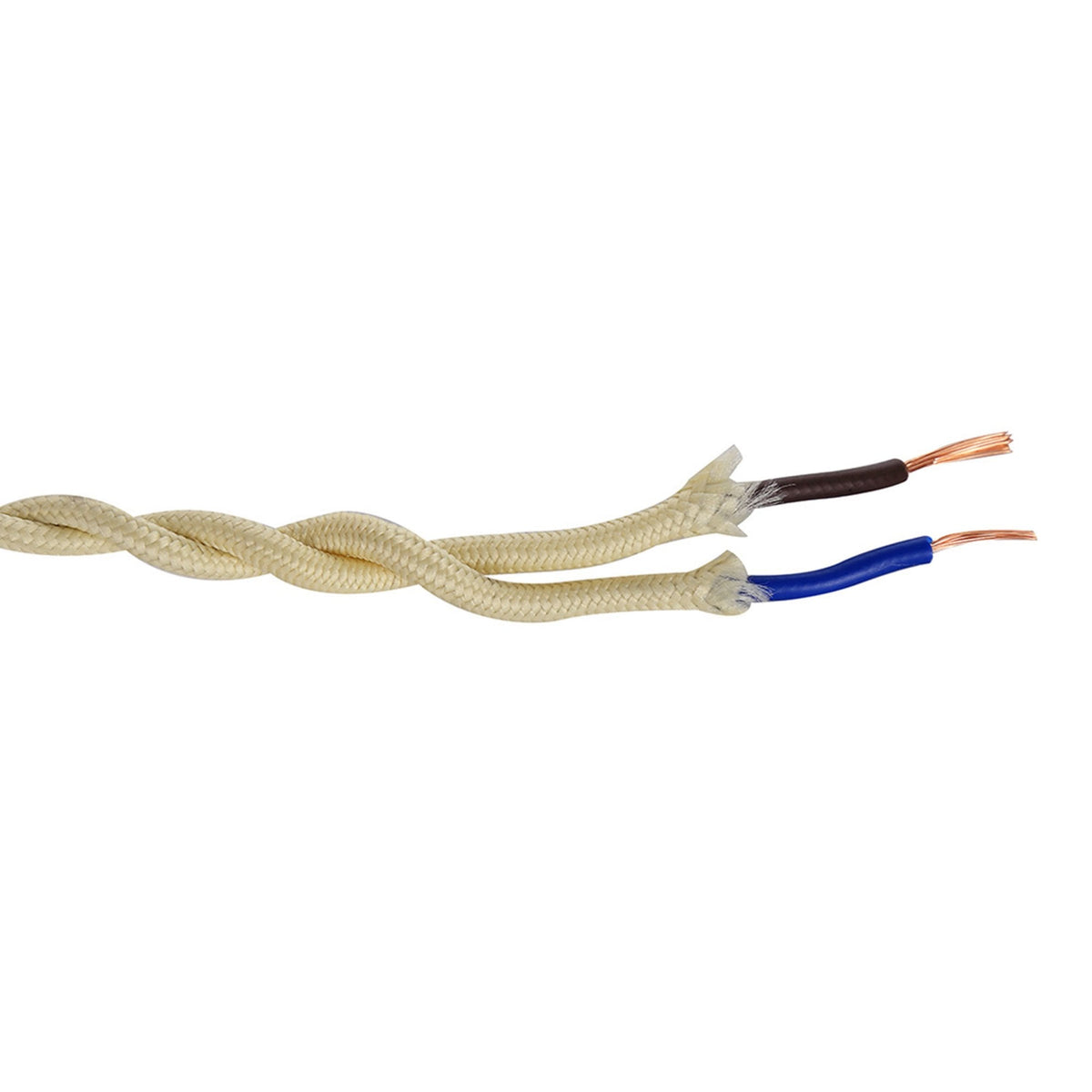 Abode Twisted Beige Braided Cable 2 Core 0.75mm
