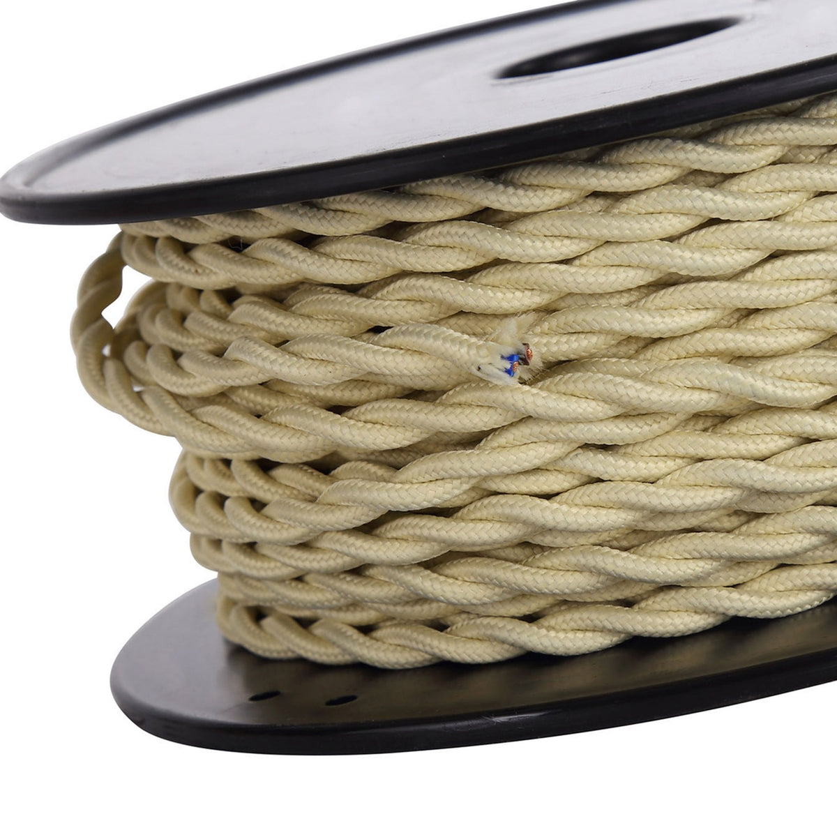 Abode Twisted Beige Braided Cable 2 Core 0.75mm