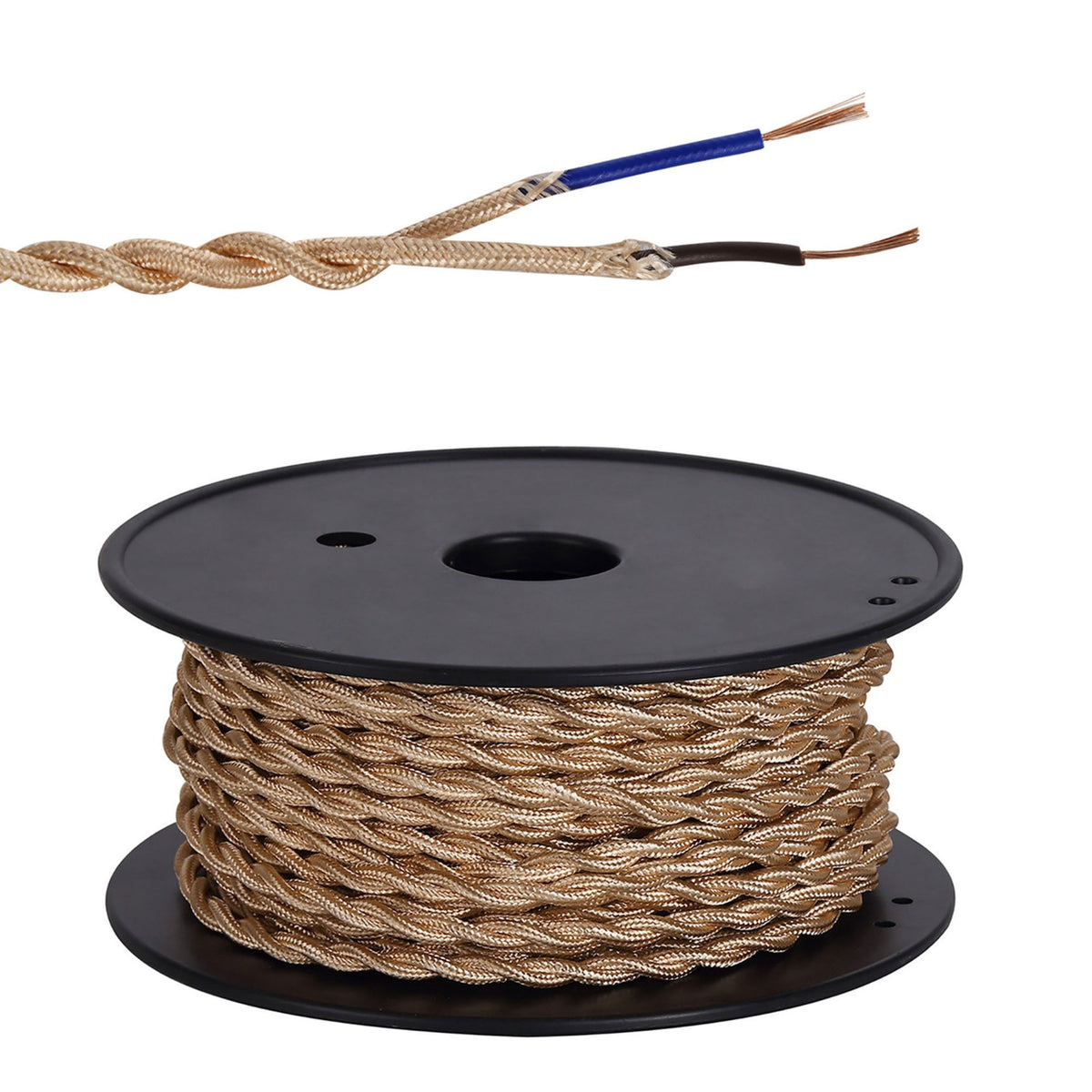 Abode Twisted Rose Gold Braided Cable 2 Core 0.75mm