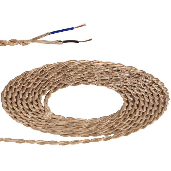 Abode Twisted Rose Gold Braided Cable 2 Core 0.75mm