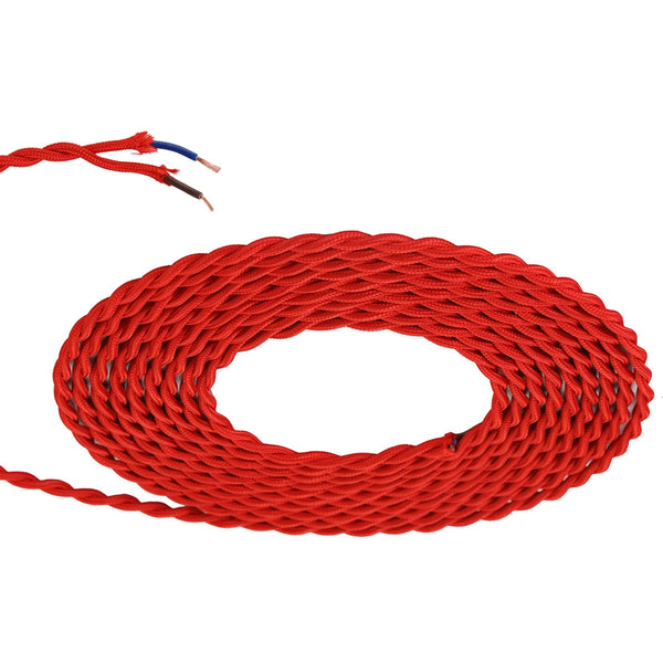Abode Twisted Red Braided Cable 2 Core 0.75mm