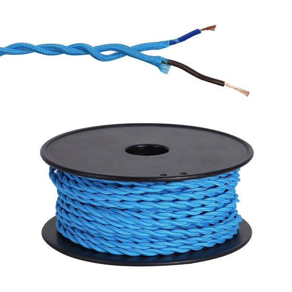 Abode Twisted Blue Braided Cable 2 Core 0.75mm