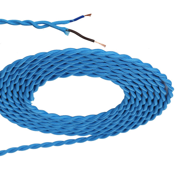 Abode Twisted Blue Braided Cable 2 Core 0.75mm