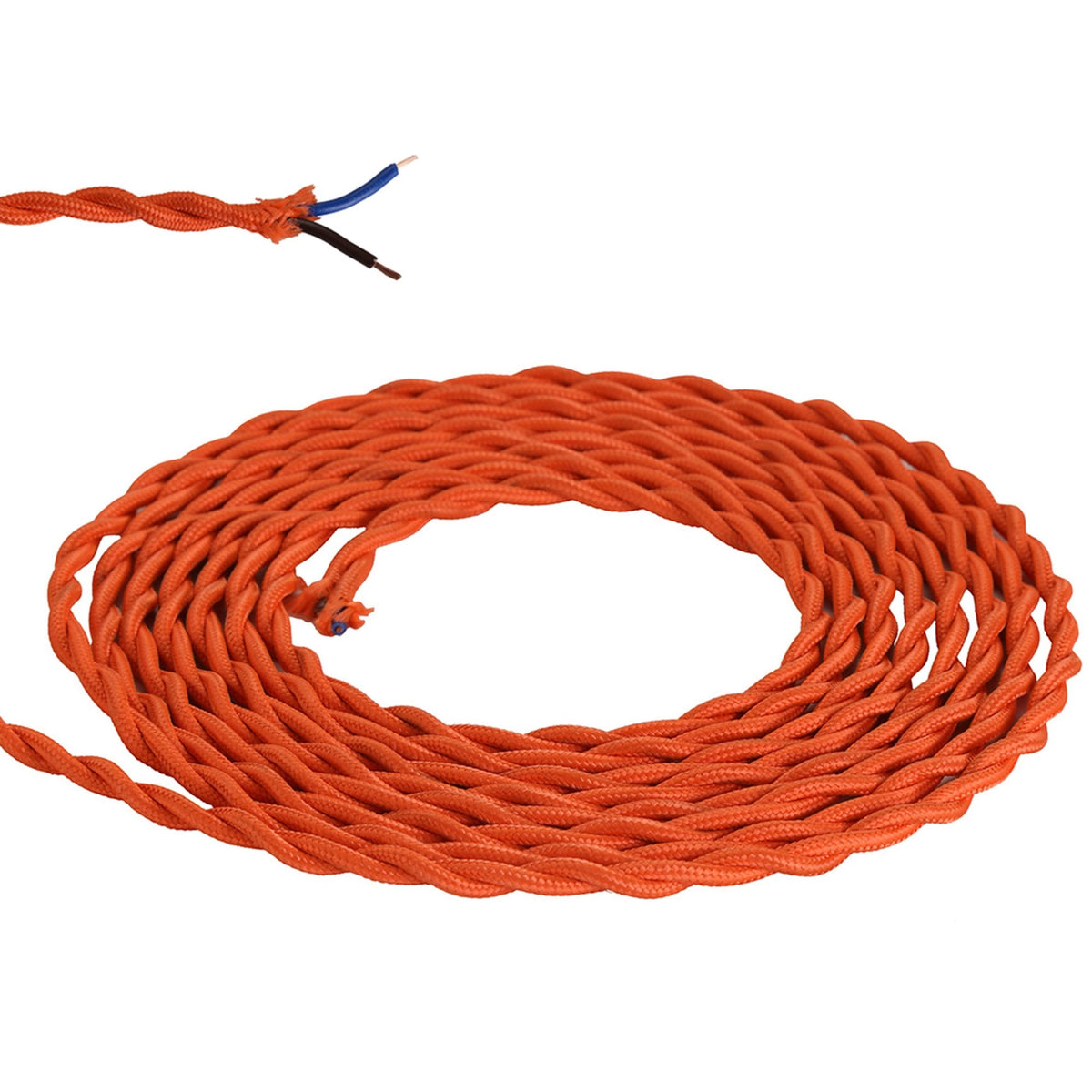 Abode Twisted Orange Braided Cable 2 Core 0.75mm
