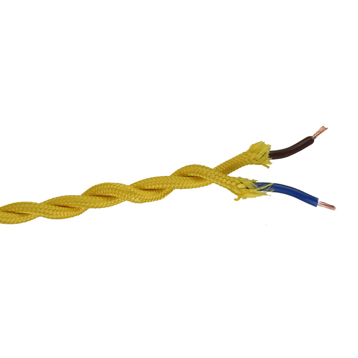 Abode Twisted Yellow Braided Cable 2 Core 0.75mm