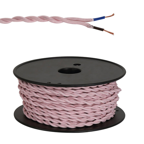 Abode Twisted Pink Braided Cable 2 Core 0.75mm
