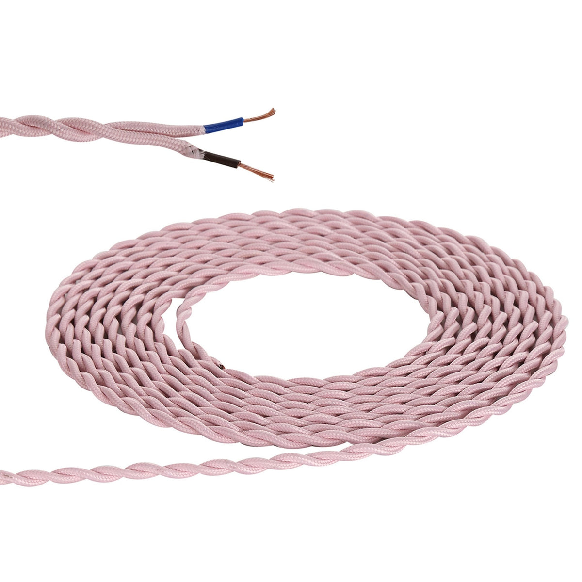 Abode Twisted Pink Braided Cable 2 Core 0.75mm