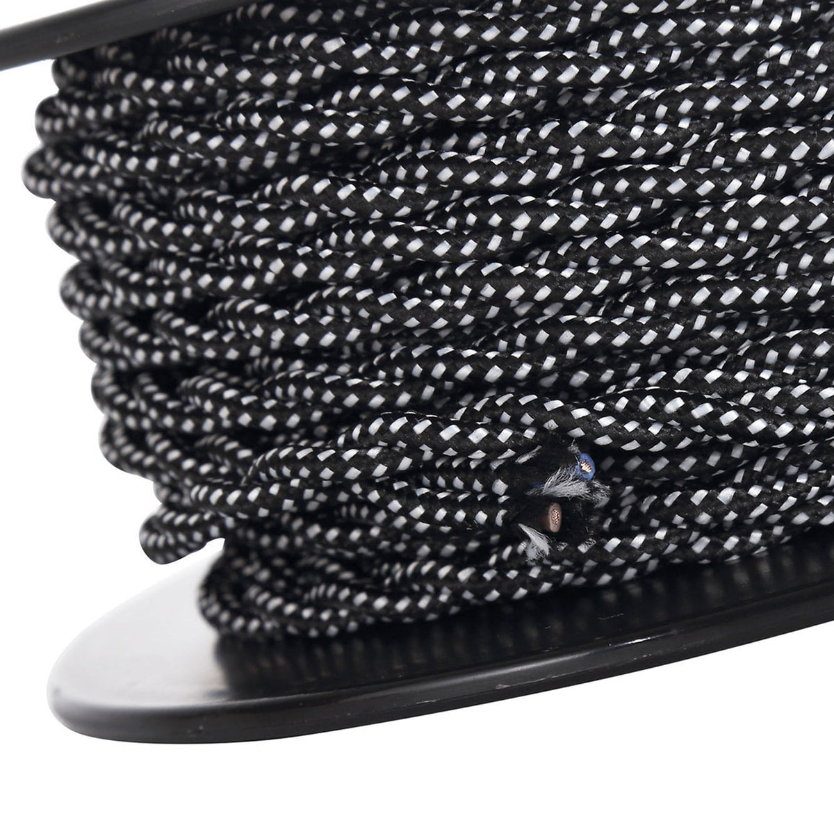 Abode Twisted Black & White Spot Braided Cable 2 Core 0.75mm