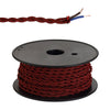 Abode Twisted Red & Black Wave Stripe Braided Cable 2 Core 0.75mm