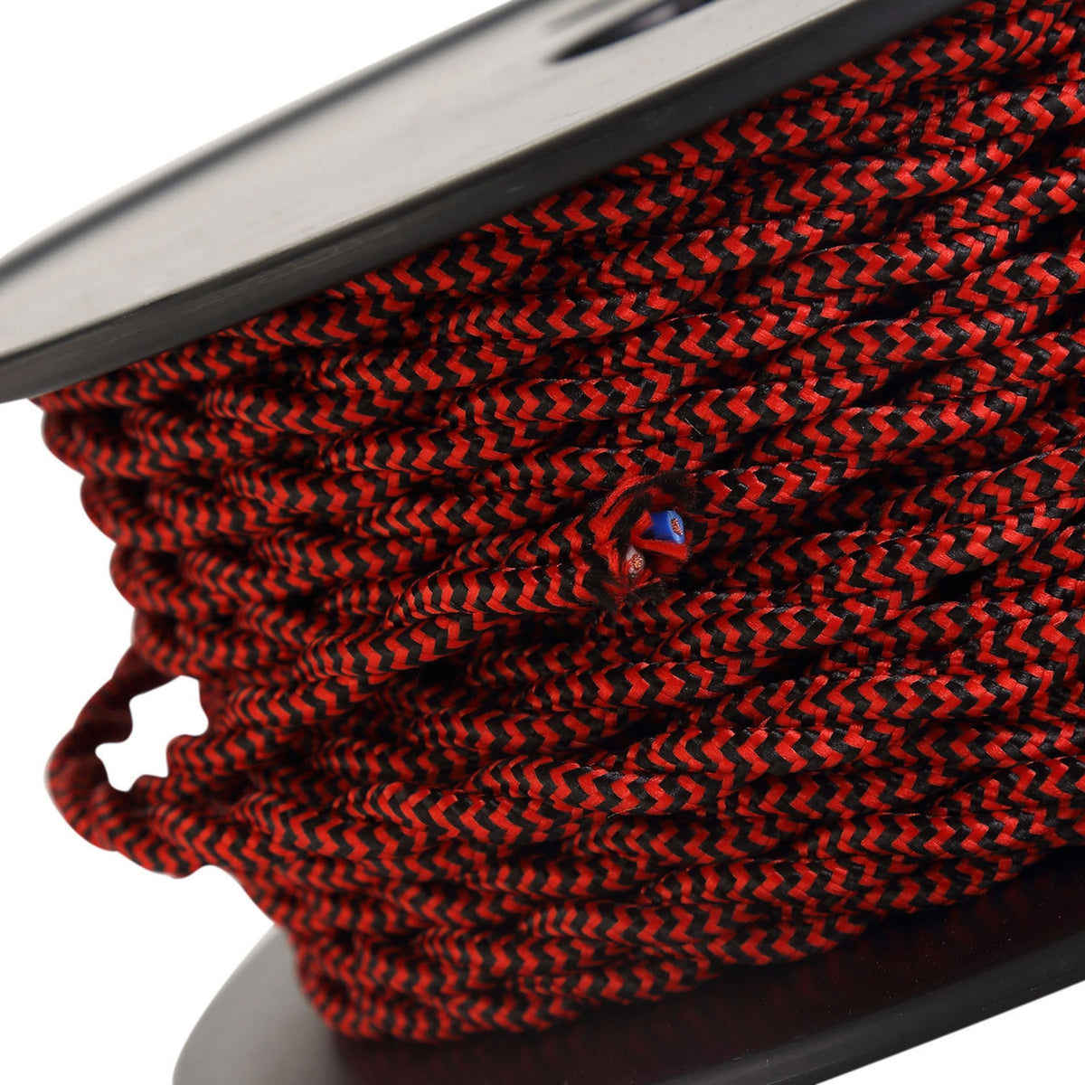 Abode Twisted Red & Black Wave Stripe Braided Cable 2 Core 0.75mm