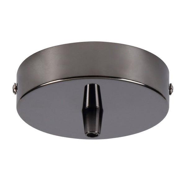 Abode Single Cable Round Ceiling Rose in Black Chrome