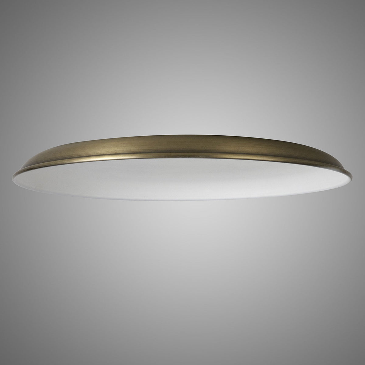 Abode Round Shallow 350mm Metal Lampshade in Brushed Bronze