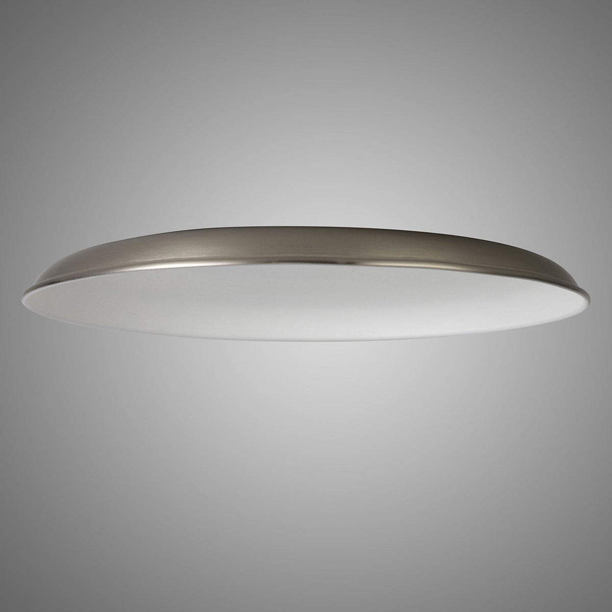 Abode Round Shallow 350mm Metal Lampshade in Brushed Nickel