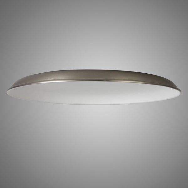 Abode Round Shallow 350mm Metal Lampshade in Brushed Nickel
