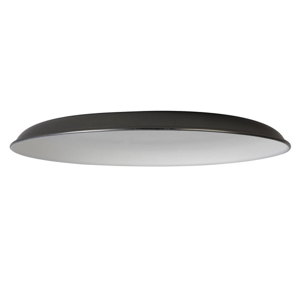 Abode Round Shallow 350mm Metal Lampshade in Black Chrome