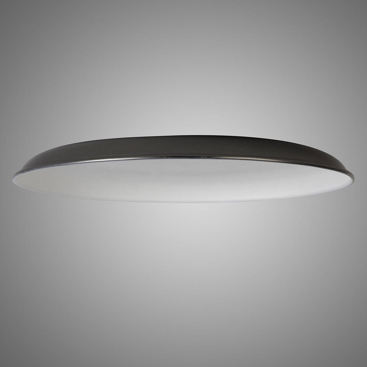 Abode Round Shallow 350mm Metal Lampshade in Black Chrome