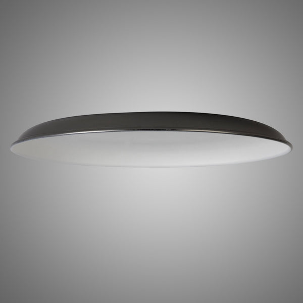 Abode Round Shallow 350mm Metal Lampshade in Black Chrome