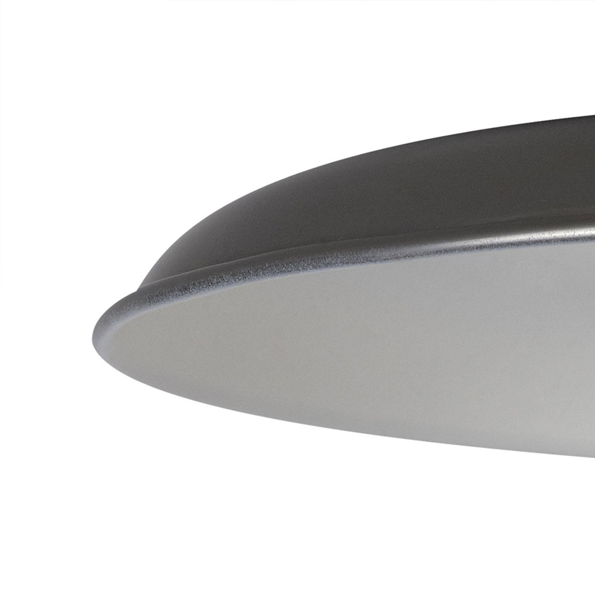 Abode Round Shallow 350mm Metal Lampshade in Black Chrome