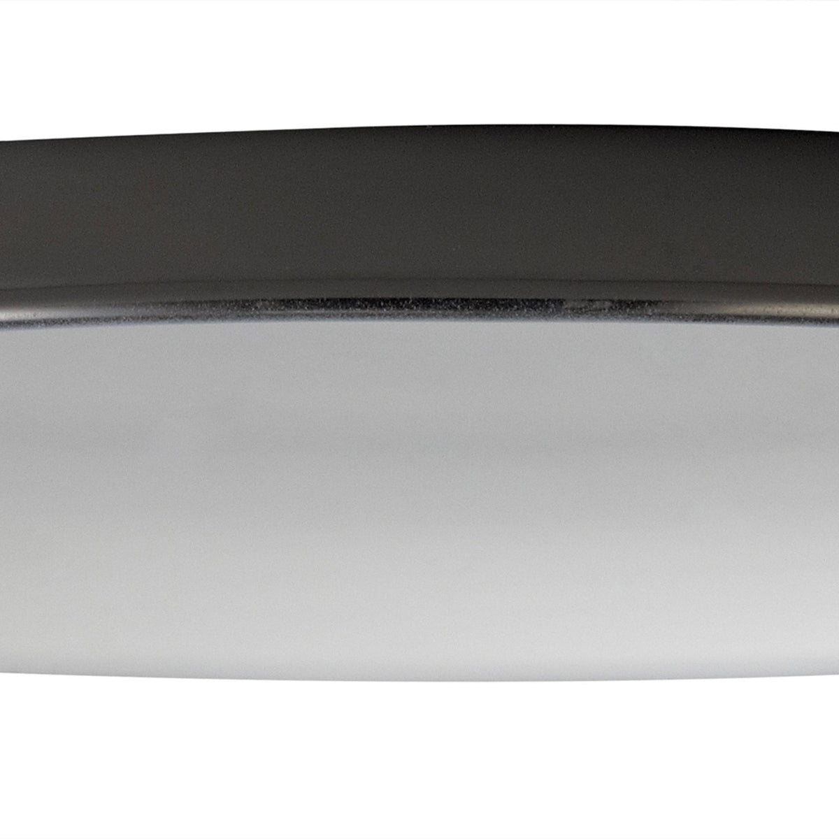 Abode Round Shallow 350mm Metal Lampshade in Black Chrome