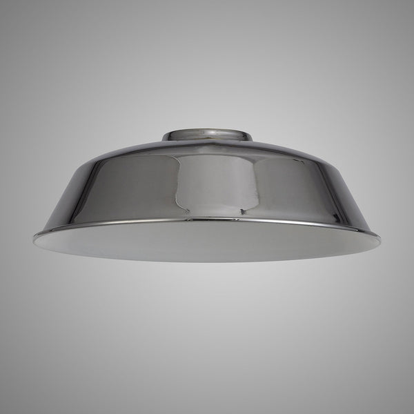 Abode Round Angled 250mm Metal Lampshade in Chrome