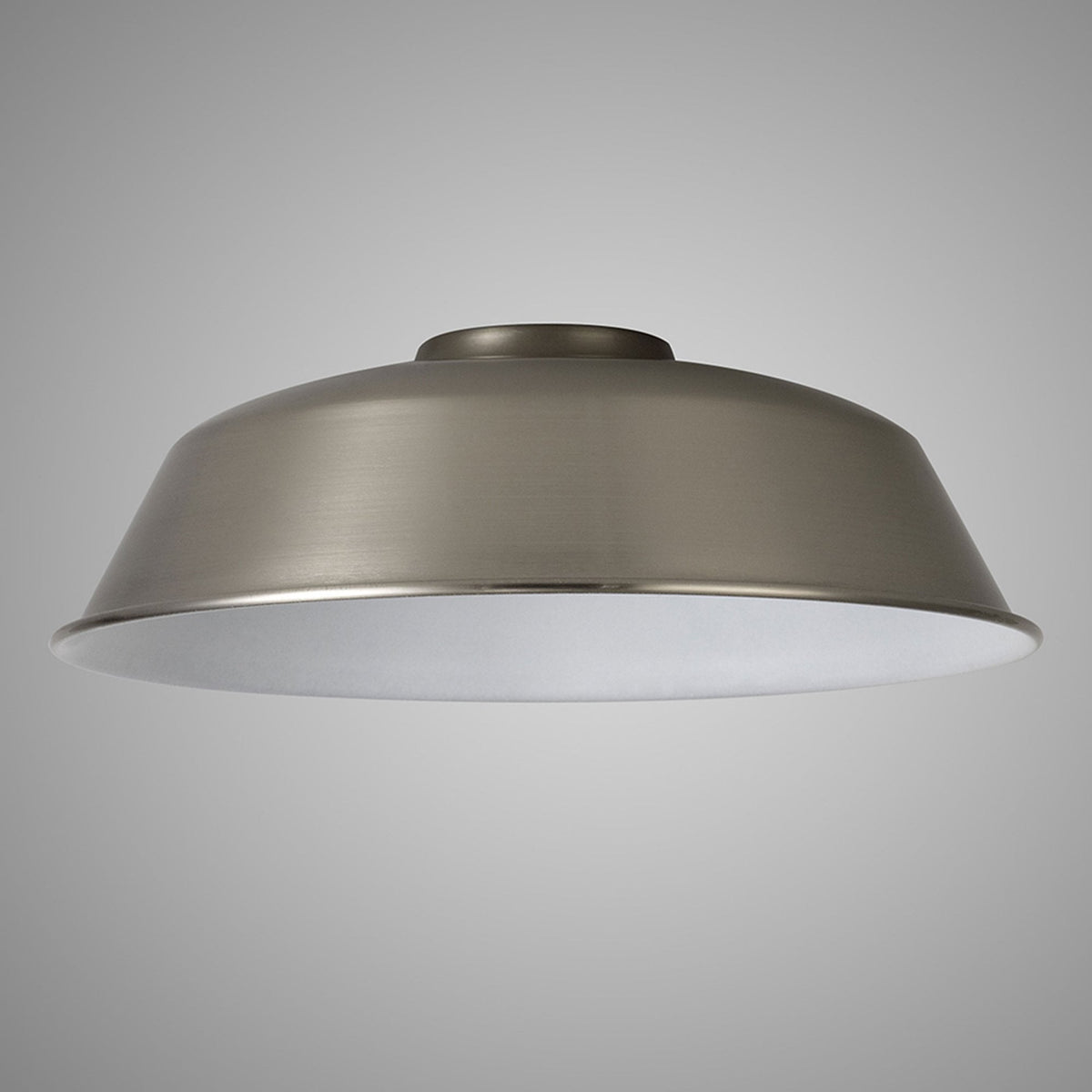Abode Round Angled 250mm Metal Lampshade in Brushed Nickel