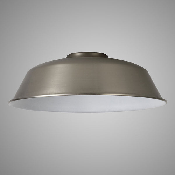 Abode Round Angled 250mm Metal Lampshade in Brushed Nickel