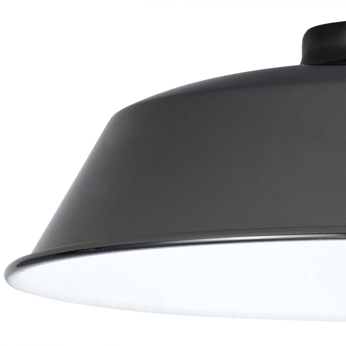 Abode Round Angled 250mm Metal Lampshade in Black Chrome