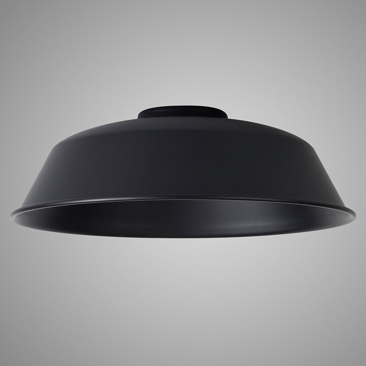 Abode Round Angled 250mm Metal Lampshade in Black