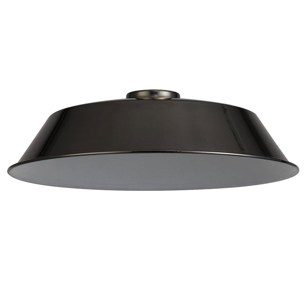 Abode Round Angled 350mm Metal Lampshade in Black Chrome